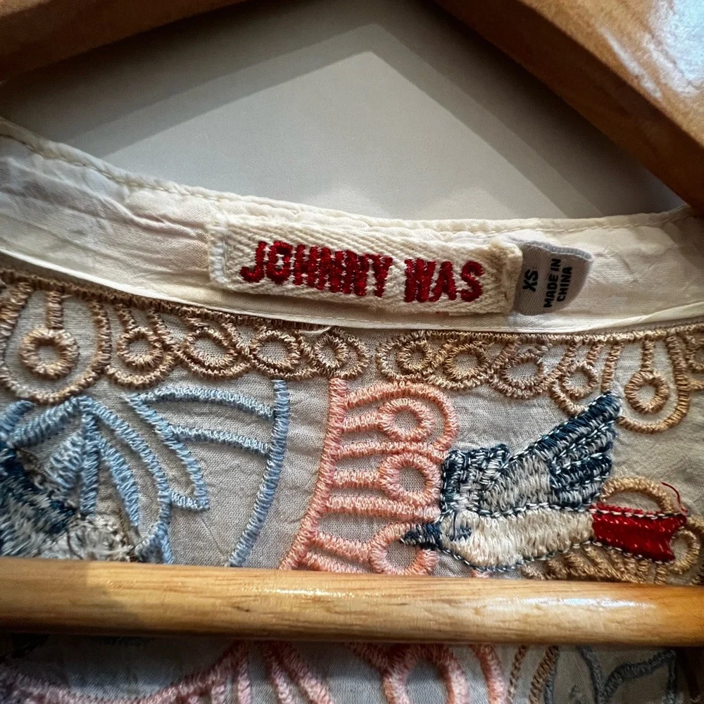 Johnny Was XS Sheer embroidered tunic - Picture 2 of 2
